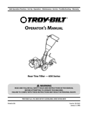 Troy-Bilt 650 Series Operator's Manual