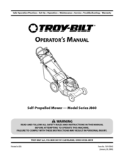Troy-Bilt J860 Series Operator's Manual