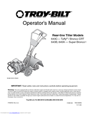 Troy-Bilt 643D Operator's Manual