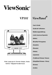 ViewSonic VP181B - LCD Display - TFT User Manual