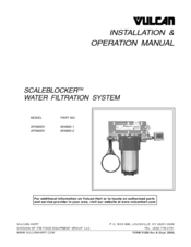 Vulcan-Hart SCALEBLOCKER SPS620V Installation & Operation Manual