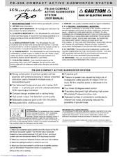 Wharfedale Pro PB-208 User Manual