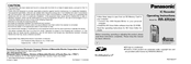 Panasonic RRXR320 - IC RECORDER Operating Instructions Manual