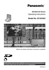 Panasonic SVAV20U - SD MULTI MEDIA TERMI Operating Instructions Manual