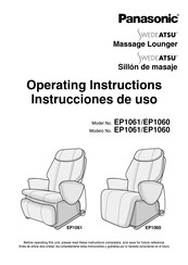 Panasonic EP1060 - MASSAGE LOUNGER Operating Manual