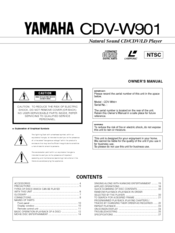 Yamaha CDV-W901 Owner's Manual