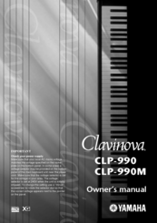 Yamaha Clavinova CLP-990 Owner's Manual