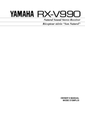 Yamaha RX-V990 Owner's Manual