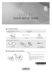 Samsung LE40C654M1K Quick Setup Manual