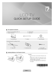 Samsung LE46C750R2W Quick Setup Manual