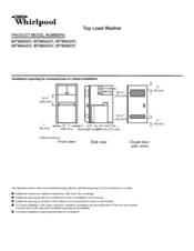 Whirlpool WTW8200Y Series Product Dimensions