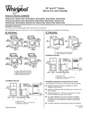 Whirlpool WGD4890X Dimensions And Installation