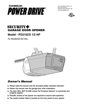 Chamberlain Power Drive Security+ PD210CS Owner's Manual