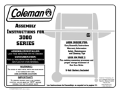 Coleman 3000 SERIES Assembly Instructions Manual