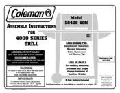Coleman BackHome LG406-SDN Assembly Instructions Manual