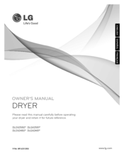 LG Steam Dryer DLGX2551 Series Owner's Manual