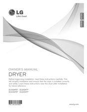 LG DLEX3070 Series Owner's Manual