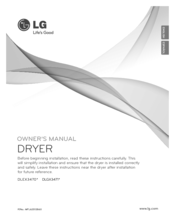 LG SteamDryer DLGX3471V Owner's Manual