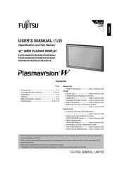 Fujitsu Plasmavision P42HCA30A User Manual