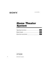Sony HT-K250 Operating Instructions Manual