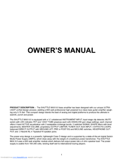 Genz Benz SHUTTLE MAX 6.0 Owner's Manual