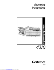 Gestetner 4210 Operating Instructions Manual