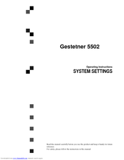 Gestetner 5502 System Settings