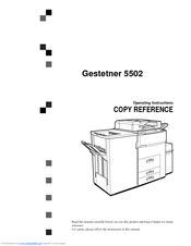 Gestetner 5502 Copy Reference Manual
