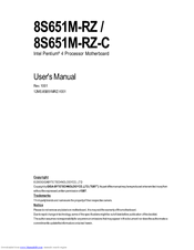 Gigabyte 8S651M-RZ User Manual