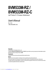 Gigabyte 8VM533M-RZ User Manual