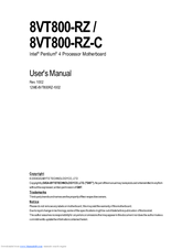 Gigabyte 8VT800-RZ-C User Manual