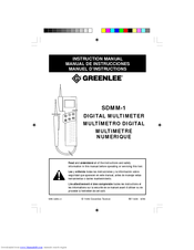 Greenlee SDMM-1 Instruction Manual