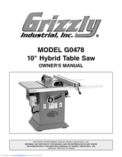 Grizzly G0478 Owner's Manual