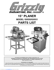 Grizzly G0550 Parts List