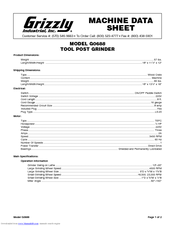 Grizzly G0688 Datasheet