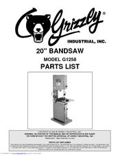 Grizzly G1258 Parts List