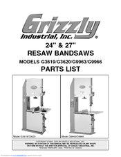 Grizzly G3619 Parts List