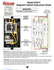 Grizzly G4571 Instruction Sheet