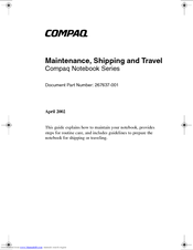HP Compaq Presario,Presario X6110 Maintenance Manual