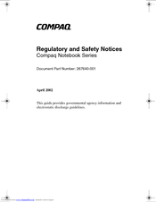 HP Evo n800c - Notebook PC Regulatory And Safety Notices