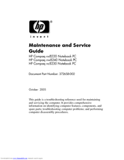 HP nx8220 - Notebook PC Maintenance And Service Manual