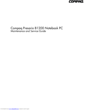 HP Compaq Presario,Presario B1279 Maintenance And Service Manual