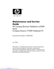HP Presario V1000 - Notebook PC Maintenance And Service Manual