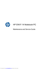 HP ENVY 14-1100 - Beats Edition Notebook PC Maintenance And Service Manual