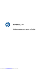 HP Mini 210-2100 - PC Maintenance And Service Manual