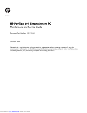 HP Pavilion dv4-2000 - Entertainment Notebook PC Maintenance And Service Manual