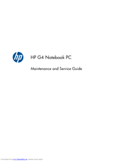HP Pavilion G4-1010 Maintenance And Service Manual