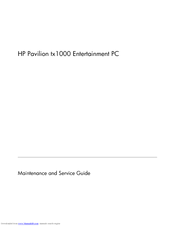 HP Pavilion TX1220 Maintenance And Service Manual
