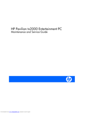 HP Pavilion TX2000Z Maintenance And Service Manual
