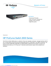HP ProCurve 2600 Datasheet